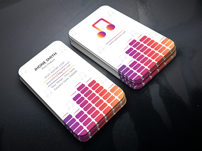 Music Business Card audio business business card design card clean cmyk corporate creative informative innovative light modern music