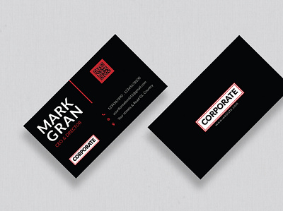 Corporate Business Card agency business business card business card design clean company corporate corporate identity creative dark grey design elegant indesign minimal