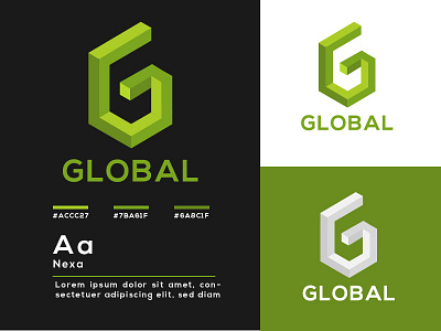 Isometric Letter Logo ( G ) corporate global logo isometric isometric illustration isometric letter logo letter logo logo