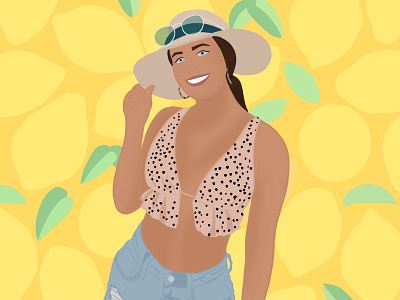 Lemon Flavored Summer beach bikini custom digital art digital illustration lemon procreate summer vector