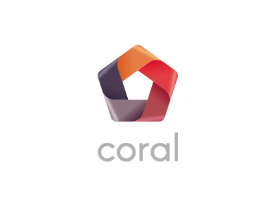 Coral gradient logo negativebear