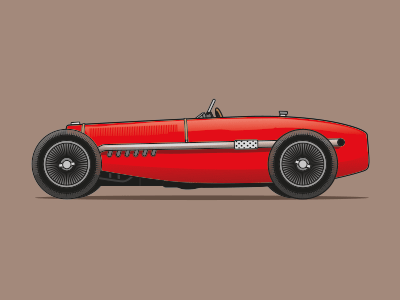 Vintage Racer car illustration negativebear vintage