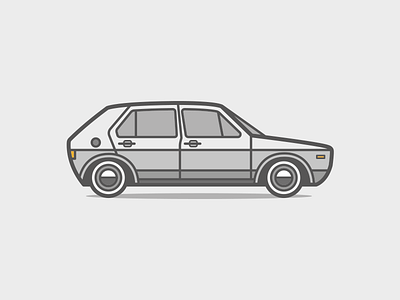 Volkswagen Golf automobile car cubhaus golf grey illustration minimal volkswagen golf vw