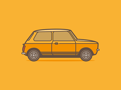 Mini 1275GT 1275gt automobile car cubhaus illustration mini retro summer yellow