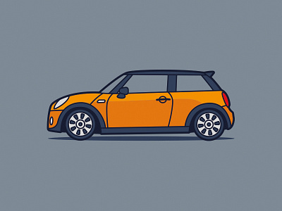 Mini Cooper S automobile car cooper cubhaus illustration mini summer yellow