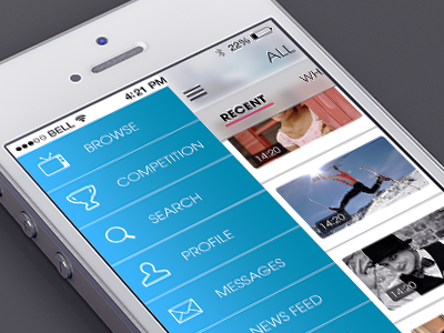 Citizen.tv IOS7 re-design. Main menu app ios iphone tv video