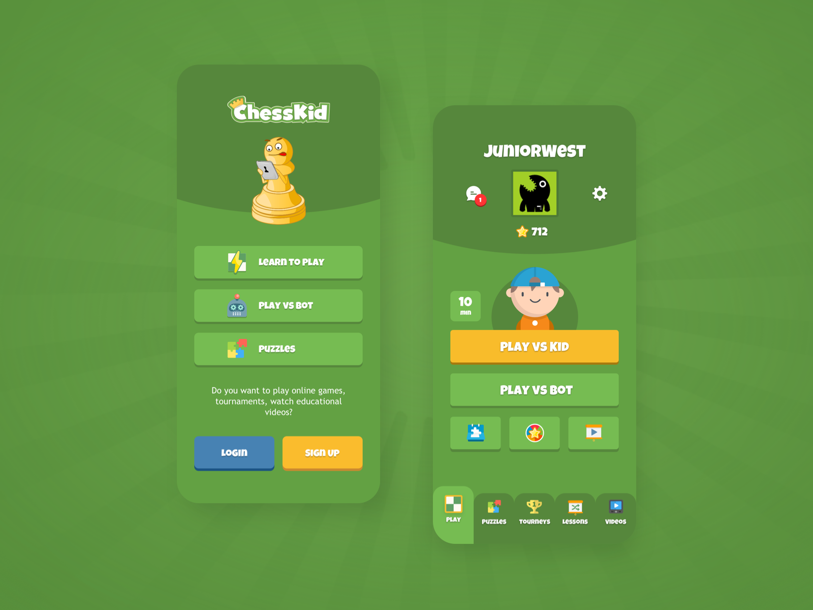 Chesskid Mobile App New Design by Alexander Protikhin on Dribbble