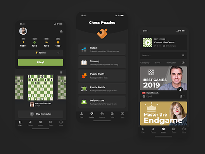 Chess.com Mobile App New Design android app chess design fun game ios iphone mobile redesign ui ux