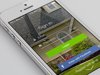 Login screen for real estate app app iphone login. signin real estate signup