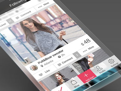 Fashion social app app fashion feed flat ios7 iphone