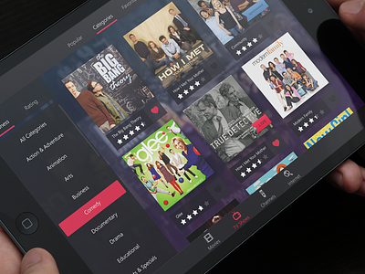 VOD service - tablet interface ios ipad tablet video vod