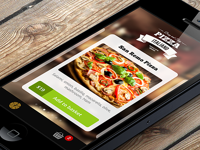 Pizza Ordering App app application delivery flat ios8 iphone mobile pizza
