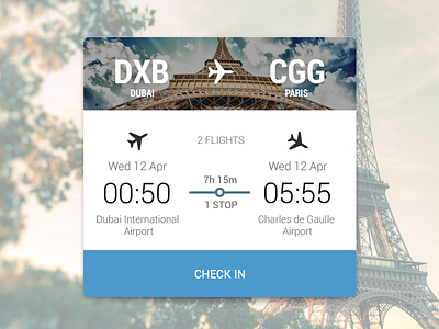Travel app - Booking card android app booking card flight material design mobile