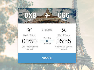 Travel app - Booking card