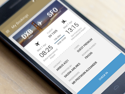 Flight App android app booking card flight material design mobile