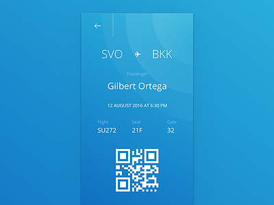 Boarding Pass - Day 024 app boarding pass booking dailyui flights ios mobile tickets ui ux