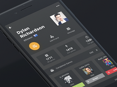 Chess Player Profile - iPhone - chess.com app chess design game interface ios iphone mobile profile stats ui ux