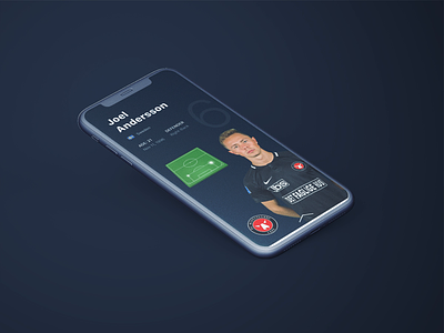 Football Player Profile animated animation app dailyui denmark design football ios iphone iphone x midtjylland mobile player principle profile soccer sport stats ui ux