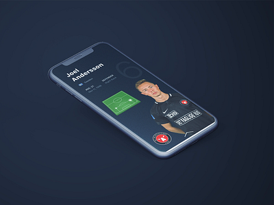 Football Player Profile animated animation app dailyui denmark design football ios iphone iphone x midtjylland mobile player principle profile soccer sport stats ui ux