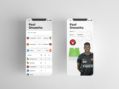 Football Player Profile Light app design football ios iphone iphonex mobile profile soccer sport sport app ui ux
