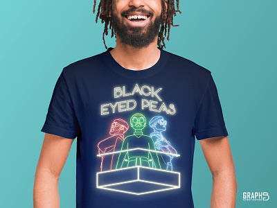 Dribbble Prompt N0. 43 : Black Eyed Peas colors design drawing graphictee illustration music neon sketch typogaphy