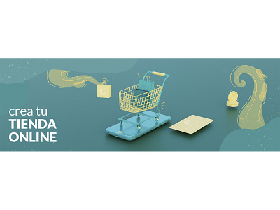e-commerce website building advertisement 3d 3dmodel branding illustration