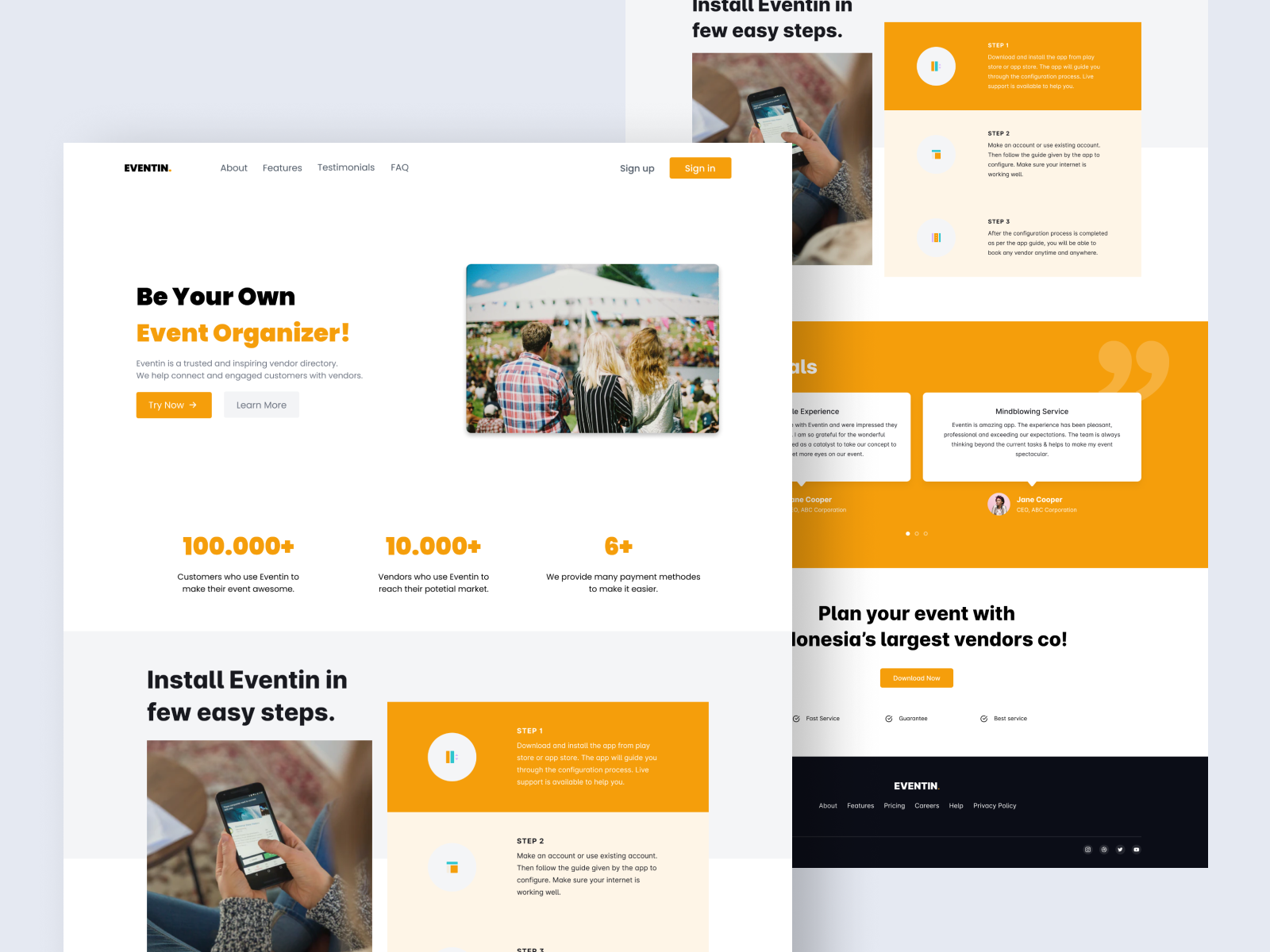 Vendor Booking Landing Page by Serly on Dribbble