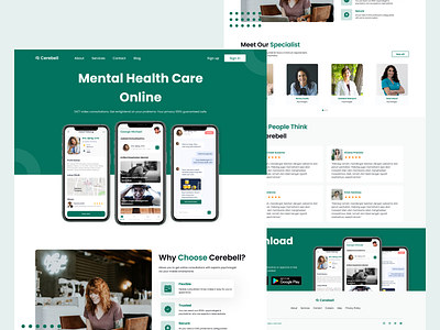 Mental Health Online Consultation branding daily ui design health indonesia landing page mental health minimal online consultation ui ui design web design website