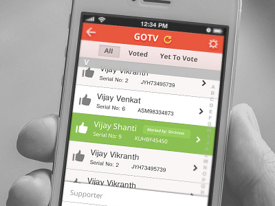 GOTV android app interface ios iphone ui vote voting