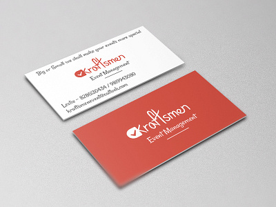 Kraftsmen - Business Card business card card design event management print red tick