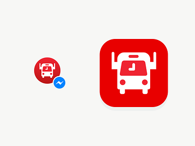 Logo for BusBot bot bus chatbot design facebook illustration logo messenger red singapore timing