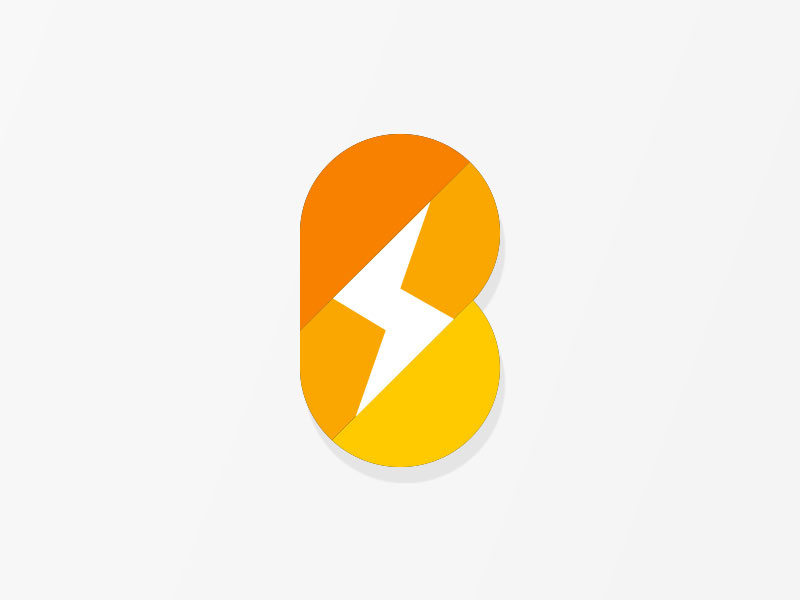 Unused Logo design orange bolt logo unused