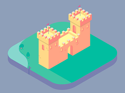 Castle art castle illustrator isometric