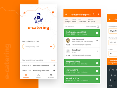 Food delivery app (IRCTC e-catering) android app catering design ecatering irctc ui