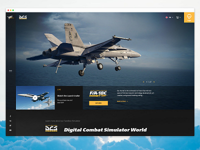 Eagle Dynamics/DCS World - Website Redesign Concept airplane aviation challenges combat concept dcs dcs world design eagle dynamics fighter jets game jets military redesign simulator ui uiux ux video game