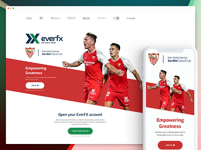 EverFX Website Global Sponsor - Redesign UI/UX challenges design football forex graphic design platform redesign sevilla sponsor ui uiux ux website
