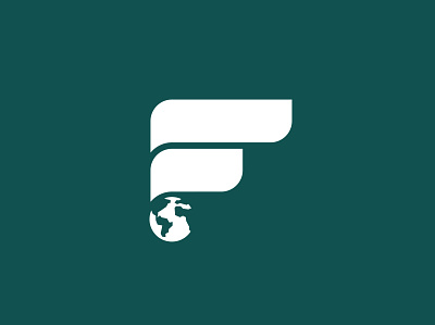 F logo (foundation) earth f f logo flat foundation globe green health logo design rotterdam sustainable world
