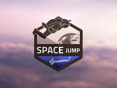 Space Jump Gift astronaut badge earth geronimo gift icon illustration jump space vector virtual