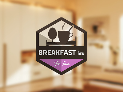 Breakfast in Bed Gift app badge bed breakfast cube flirt gift holidayflirt illustration vector virtual