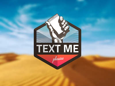 'Text Me, Please' Gift app badge desert flirt gift hand holidayflirt illustration phone text vector virtual