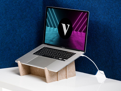 Laptop stand - made from recycled PET-bottles. desk laptop laptop mockup laptopstand pet pet felt product stand viltr