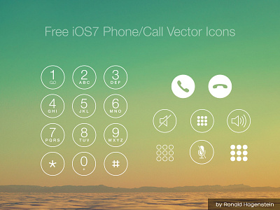 Free iOS7 Phone/Call Vector Icons call free freebie icons ios iphone kit mute numbers phone ui vector