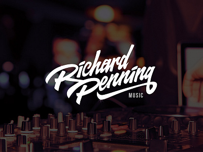 Logo Concept - Richard Penning Music calligraphy disk jockey dj font graphic handwritten logo music type typography