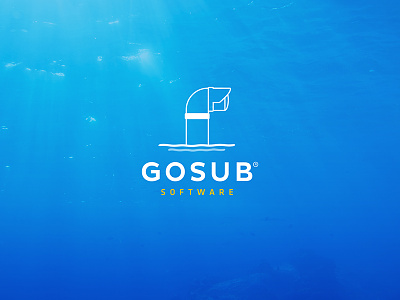 Gosub Software - Revamped blue design flat identity logo ocean periscope software water