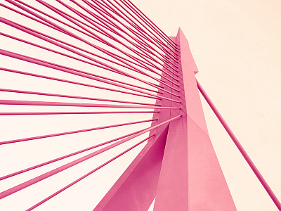 Bridge of Rotterdam (3D render) architect bridge building cinema 4d erasmus graphic red rotterdam two tone