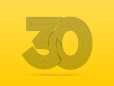 Combination 30 0 3 30 design logo numbers yellow