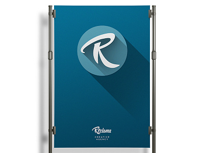 Reclama Poster art blue circle logo logotype office poster r