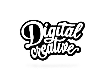 Digital Creative - outline version calligraphic calligraphy design digital digital creative font handwriting logo typography