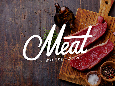Meat logo - def calligraphic calligraphy font food hand made logo logotype meat rotterdam