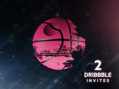 2 Dribbble Invites! basketball death star dribbble force invite space star wars the force awakens